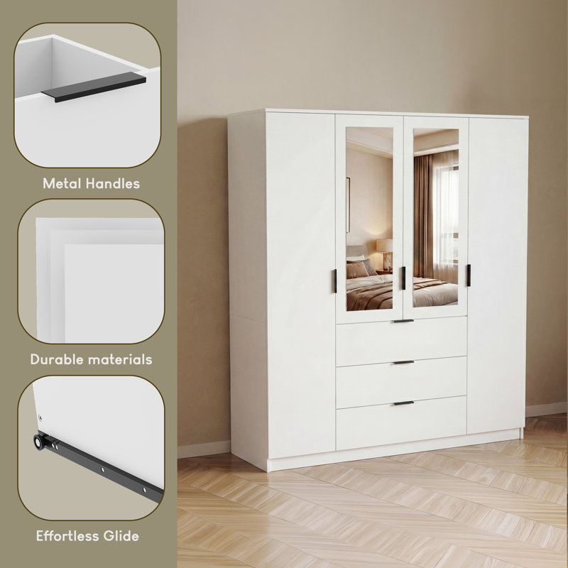 Particleboard Wardrobe, White
