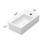 Lavabo de salle de bain mural rectangulaire en céramique blanche 15 "x 7" avec trou pour robinet