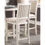 Chaises à hauteur de comptoir rembourrées en tissu texturé - blanc antique, tissu transitionnel à finition blanche