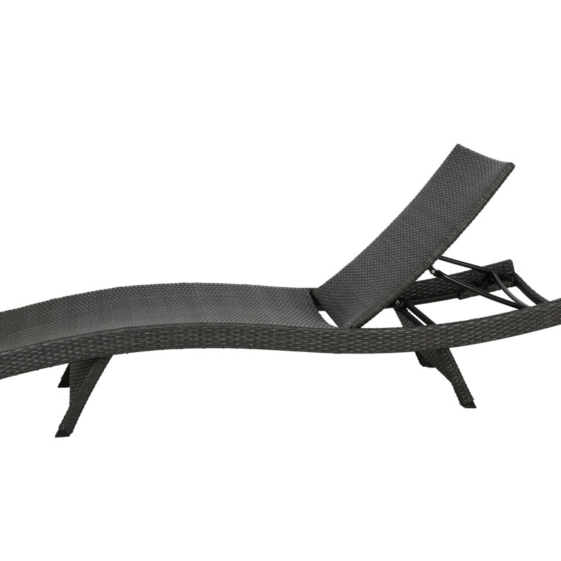 Chaise longue Pe - gris, 81 po Profondeur de l'emballage, protection imperméable, housse 100%, sans assemblage