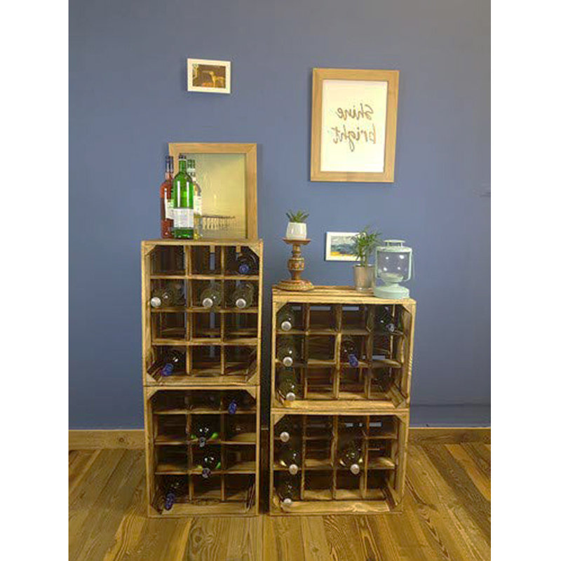 Santel Floor Wine Bottle Rack Flamed, Geflammt