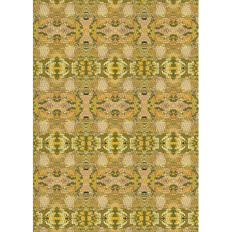 Tapis jaune en laine touffeté à la main Greiner