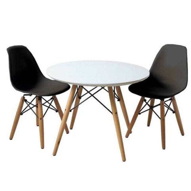 Ensemble en bois manufacturé pour enfants Franklin, Blanc/brun/noir
