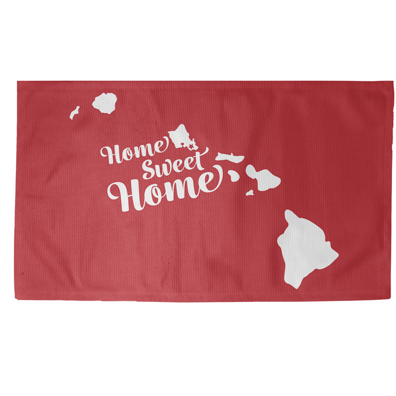 Tapis de zone rouge honolulu pour la maison, Rectangle 2 pi x 3 pi, Oui