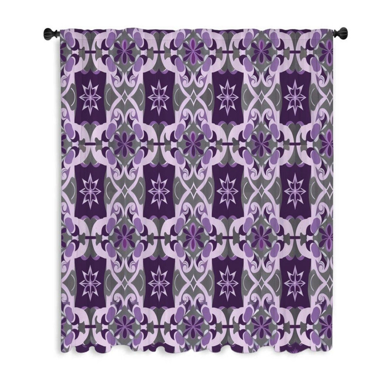 Rideaux géométriques, voilages décoratifs et voilages - 1 panneau, L 53 po x L 99 po