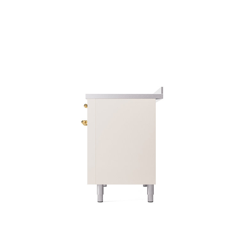 ILVE Nostalgie II 48 in Induction Range, Antique White/Brass