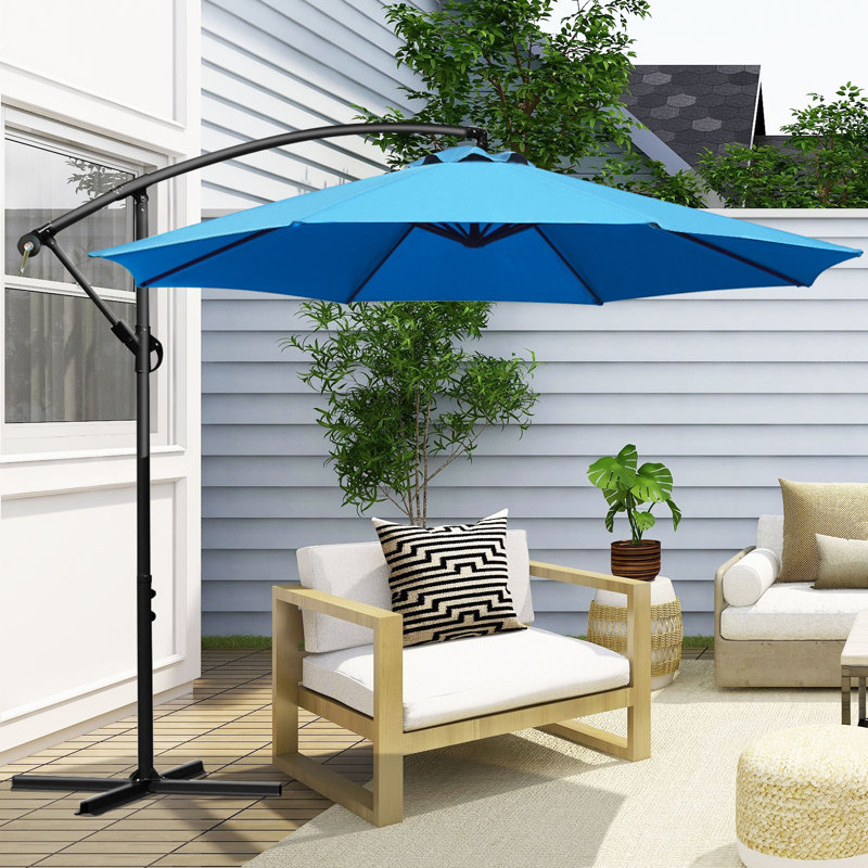 Parasol en porte-à-faux 10 pi Minnie-Mae, Bleu