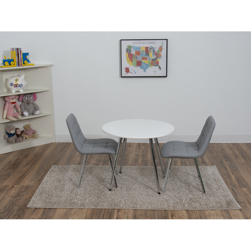 Ensemble de table de jeu et de chaises Paulita, pour enfants, gris