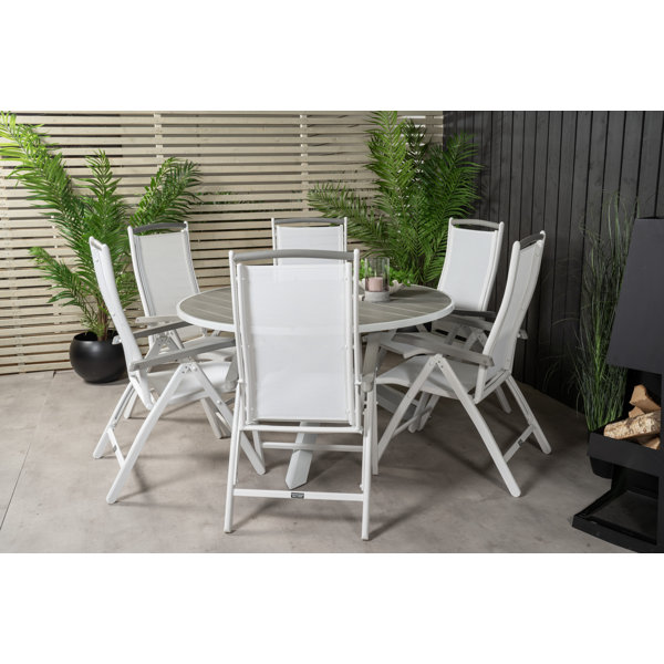 Dakota Fields Akia Round 6 - Person 140cm Long Dining Set | Wayfair.co.uk