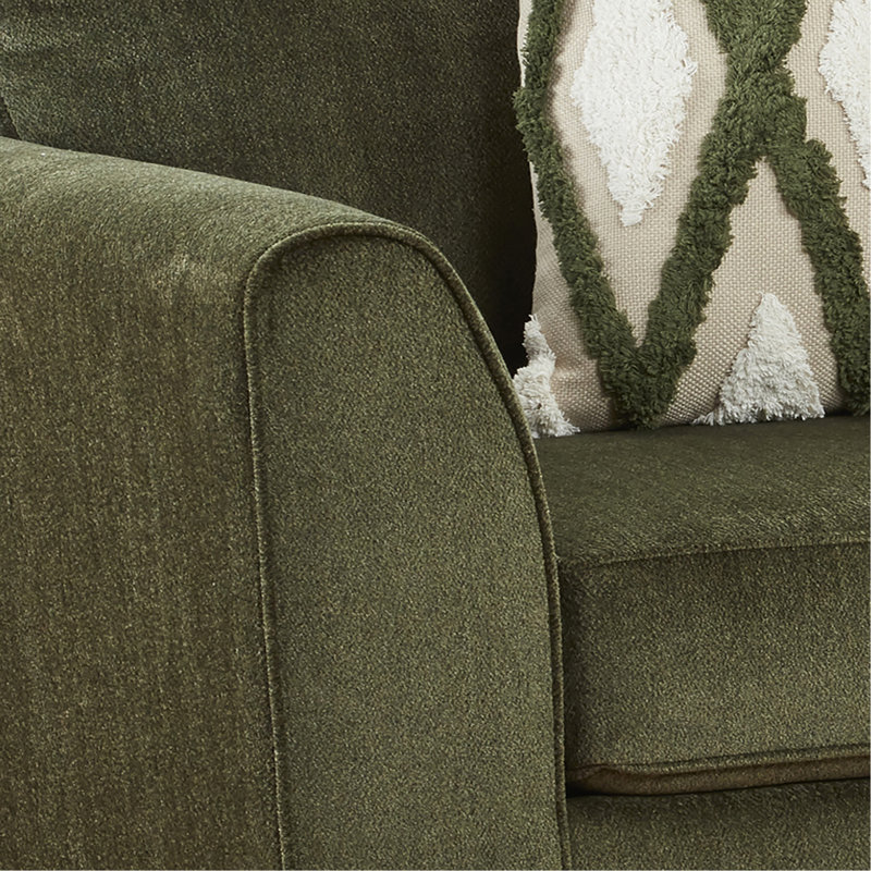Marvella 4-Piece Living Room Set, Sofa, Loveseat, Chair, and Ottoman with Mosswood Chenille Upholstery