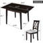 Small Area Dining In - 5 Piece With Extendable Drop Leaf Table And 4 Upholstered Chairs, Style Ergonomic Chairs For Kitchen-1879257278