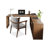 62.99"Dark walnut L-Shaped Solid Wood Office Sets