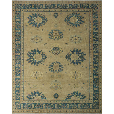 Suzann One-of-a-Kind 9'3" x 11'9" Rectangle Wool Area Rug in Beige and Blue