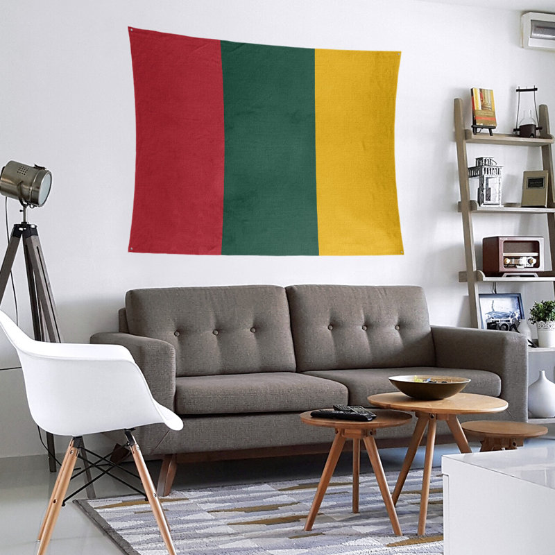 Tapisserie de polyester Minnesota, H 88 po x l 104 po, Rouge Iron Range / vert forêt / récolte dorée