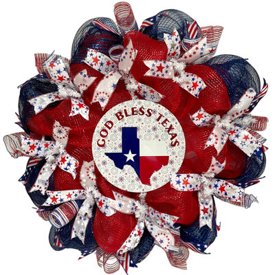 God Bless Texas Patriotic Wreath