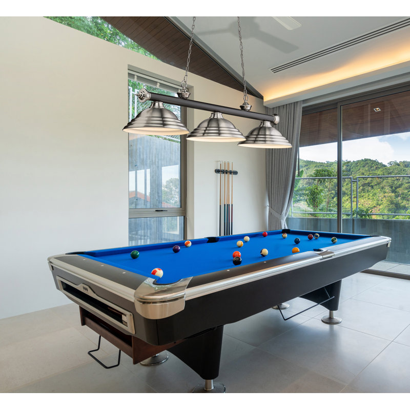 Billard 3 lumières Annaleisa, Nickel brossé, Noir mat