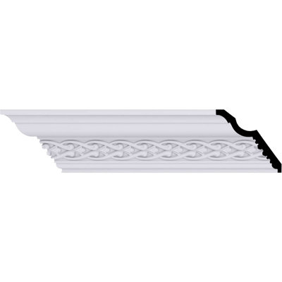 3 1/2"H x 3 5/8"P x 5 1/8"F x 94 1/2"L, (1 3/8" Repeat), Landon Crown Moulding