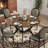 47 Inch Round Wood Dining Table for 4-6, Farmhouse Kitchen Table With Cross Pedestal & Storage Shelf for Kitchen and Dining Room- Walnut-2033127716