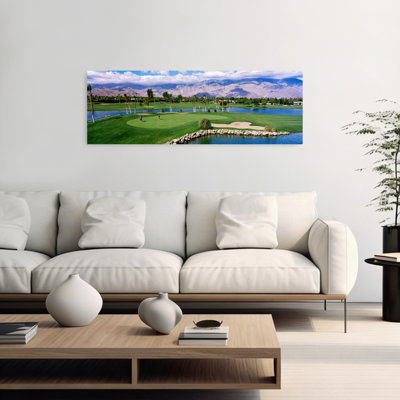 Parcours de golf, Palm Springs, Californie, États-Unis, paysage de palmier contemporain abstrait, art mural