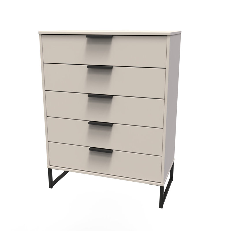 Turah 77 cm W Chest of 5 Drawers, Kashmir Matt
