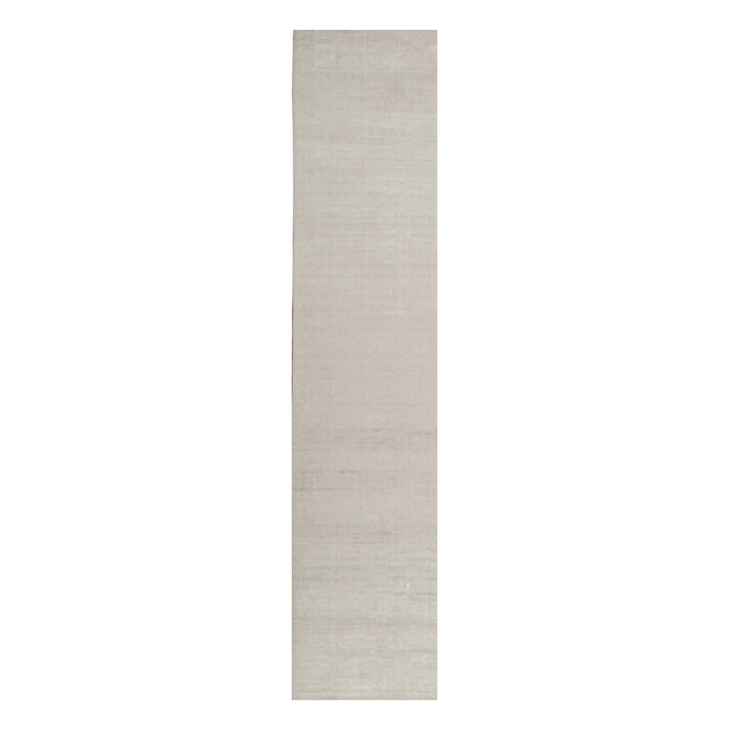 Modern One-of-a-Kind 3x14 Hand Knotted Area Rug