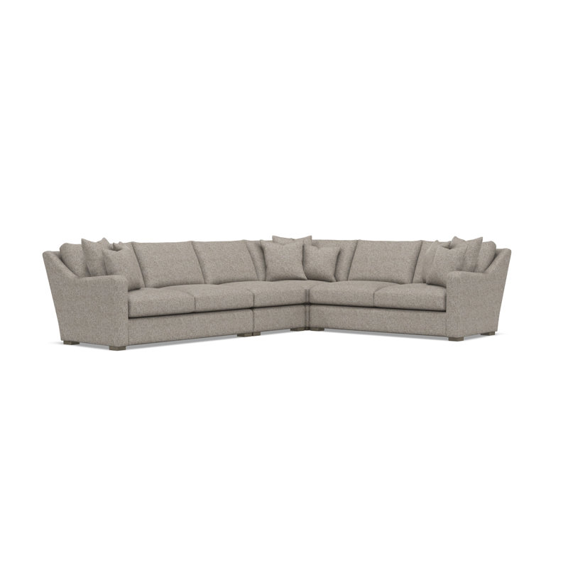 Bernhardt Ventura 4-Piece Fabric Sectional, 34.5" H x 137.5" W x 107.5" D, Beige Polyester, Right Hand Facing