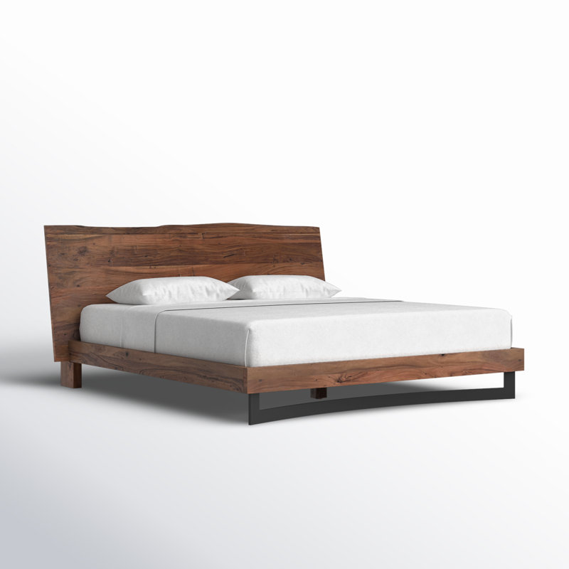 Gelen Solid Wood Low Profile Platform Bed, King