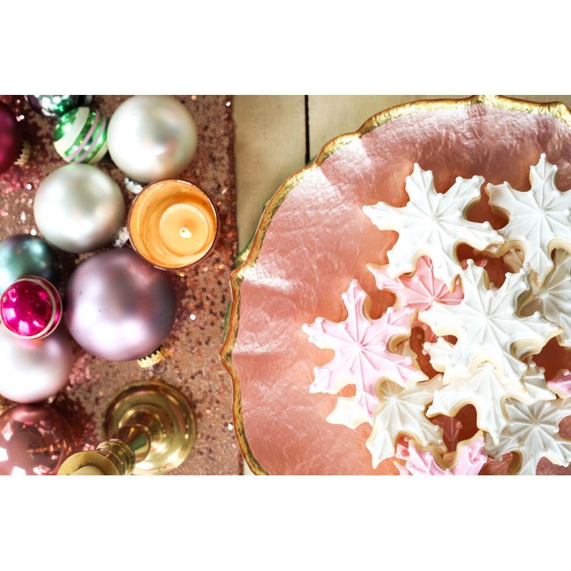 Baroque Glass Salad/Dessert Plate, White