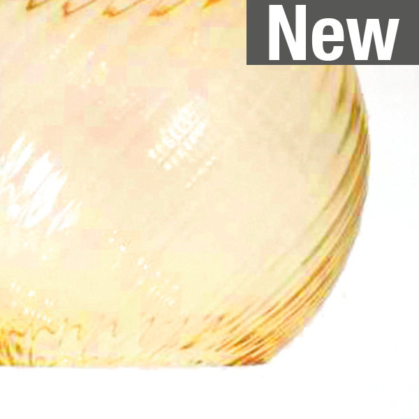 Oto 9 - Light Pendant, Amber Striped, Mirrored Steel