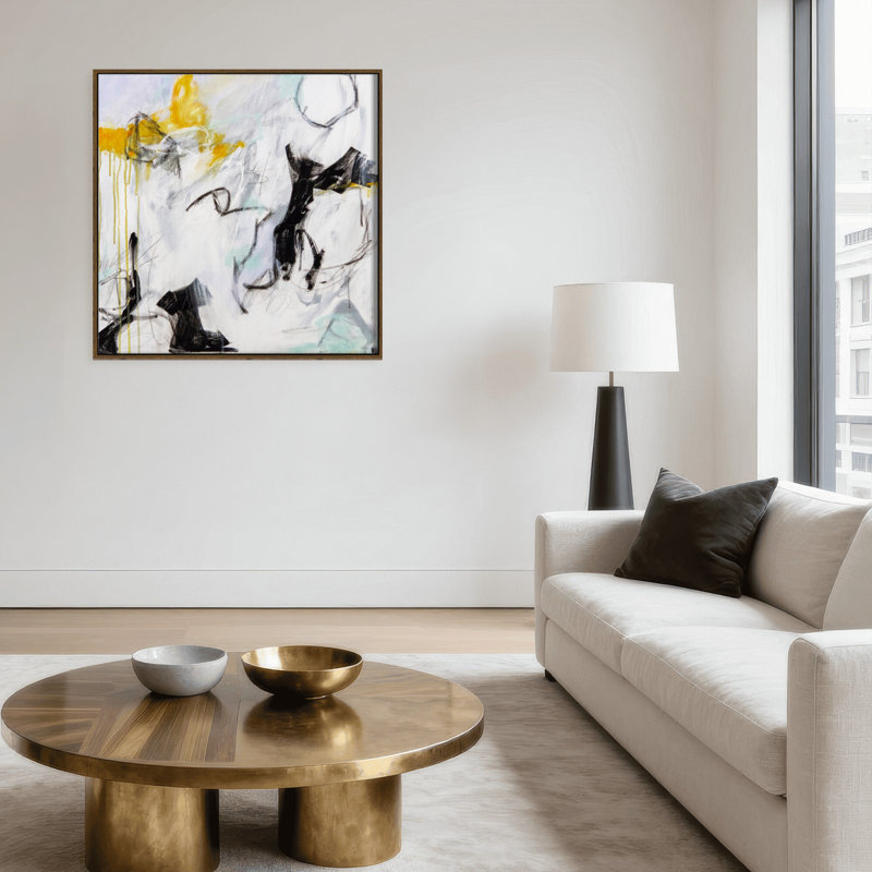 Little Black Dress Print by Patricia Schwimmer, 40" H x 40" W x 2.375" D, Framed Canvas, Brown