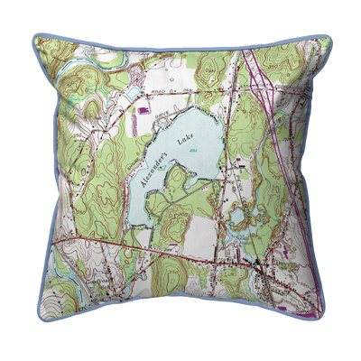 Nautical Map Outdoor Reversible Throw Pillow