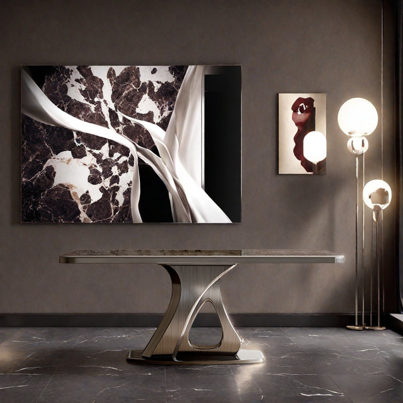 Table de salle à manger moderne et haut de gamme noire, 29,52 po: H 55,25 po x l 31,49 po