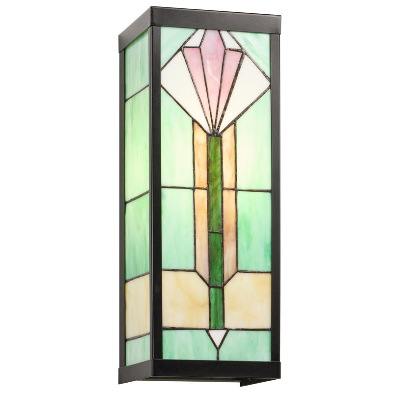 Applique murale d'extérieur en vitrail de style mission 16 lumières 16,25 "- River of Goods