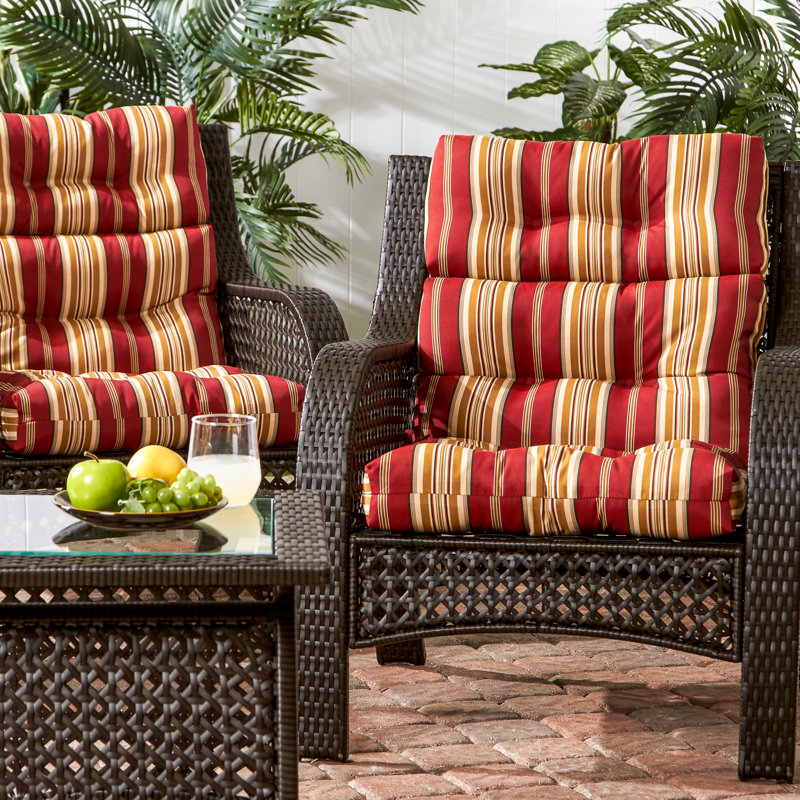 Lester Outdoor High Back Chair Cushion, Roma Stripe, 2