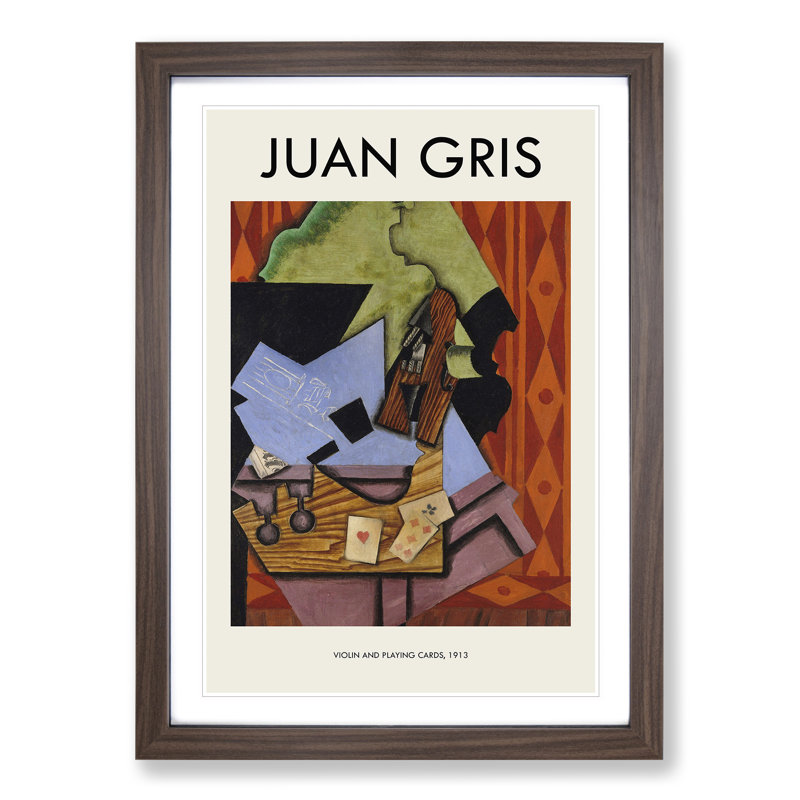 Violin Still Life Vol.2 by Juan Gris - Picture Frame Art Prints, Walnut, 36cm H x 27cm W x 2cm D