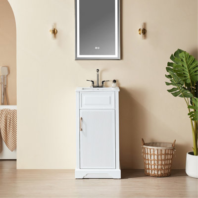 Fully Assembled 18'' Freestanding Single Bathroom Vanity with Top