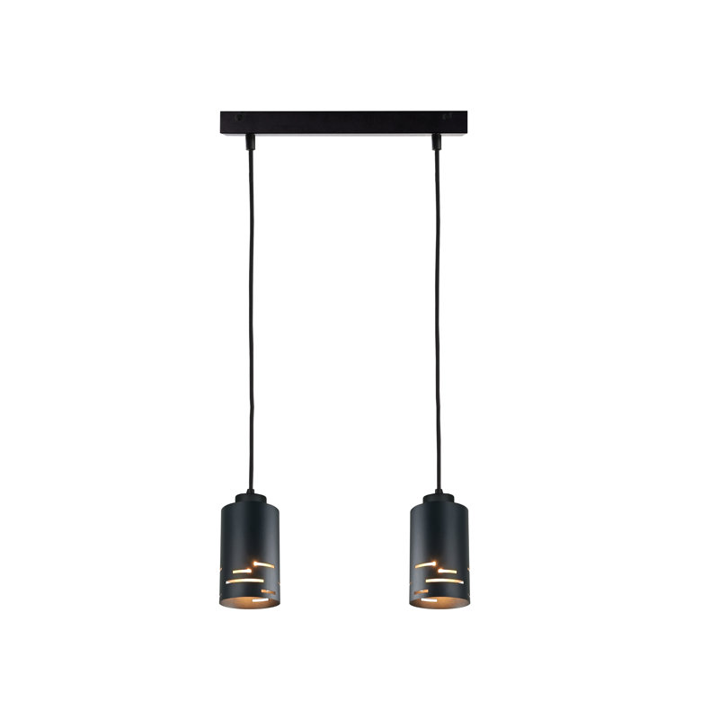 - Light Pendant, Black, 2 Lights