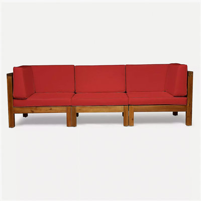Ensemble de canapés modulaires d'extérieur BRAVA X-Back 3 places, rouge