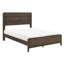 Grand lit à panneau noyer foncé de conception contemporaine - meubles de chambre à coucher en bois d'hévéa massif 1Pc avec tête de lit pratique et rails. La fondation requiert un fond de teint classique / boîte-958268320