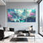Paysage et paysage de montagne, paysage de cascade de cerisiers en fleurs, ensemble de 3 impressions sur toile-1370813586