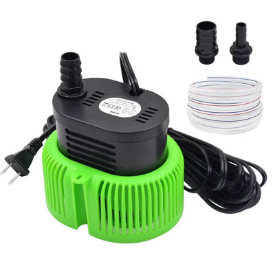 Pool Cover Pump Above Ground - Submersible Sump Pump, Swimming Water Removal Pumps, with Drainage Hose & 25 Feet Extra Long Power Cord, 850 GPH inGround, 3 Adapters Green