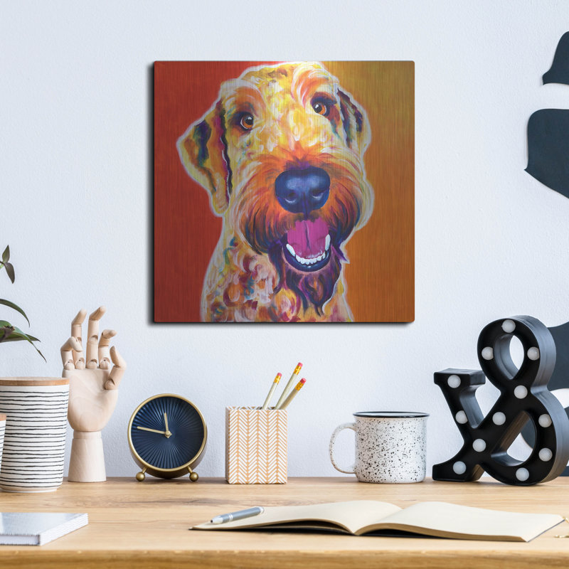 «Airedoodle - Hank» par Dawg Painter, H 12 po x l 12 po