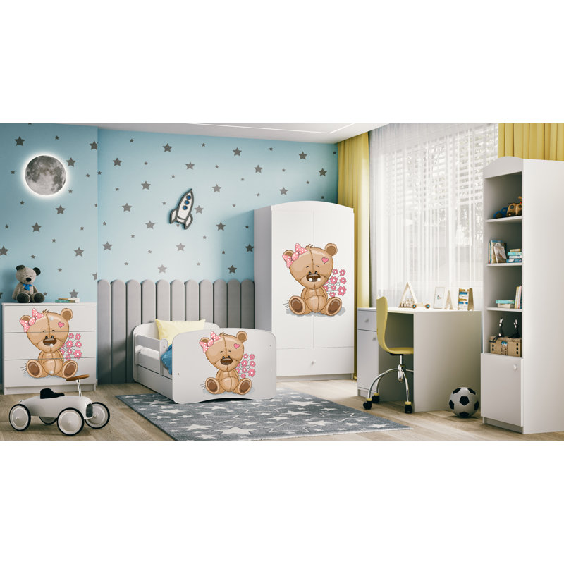 Cicero Drawer Convertible Bed and Mattress, Toddler (70 x 140 cm), White