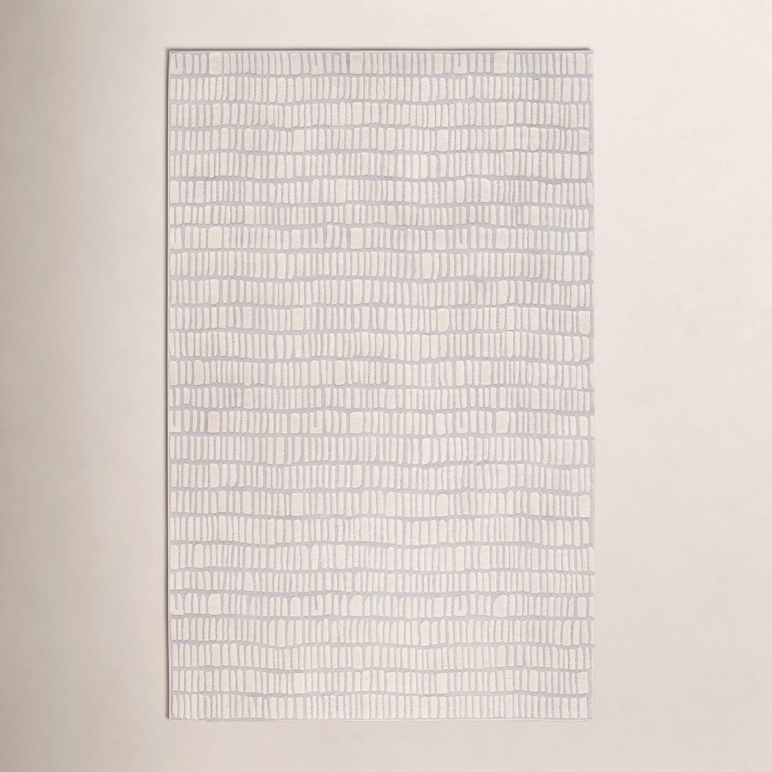 Roark Ivory Hand-Tufted Geometric Wool Rug, Rectangle 9'6" x 13'6"