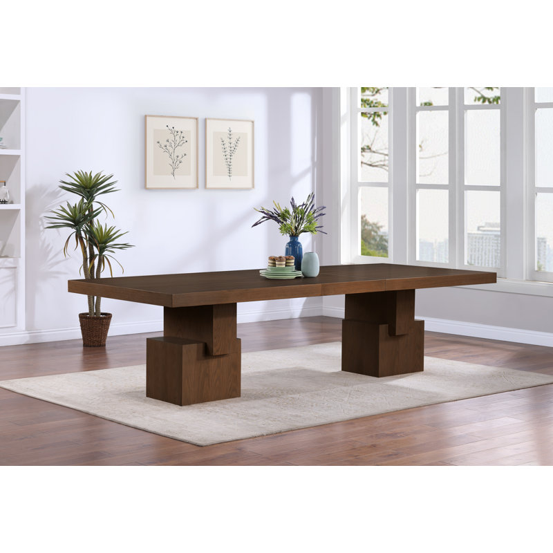Table de salle à manger rectangulaire L 96 po x l 48 po Anzio, Brun