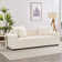 Makassar 89.37'' Chenille Square Armrest Couch Sofa