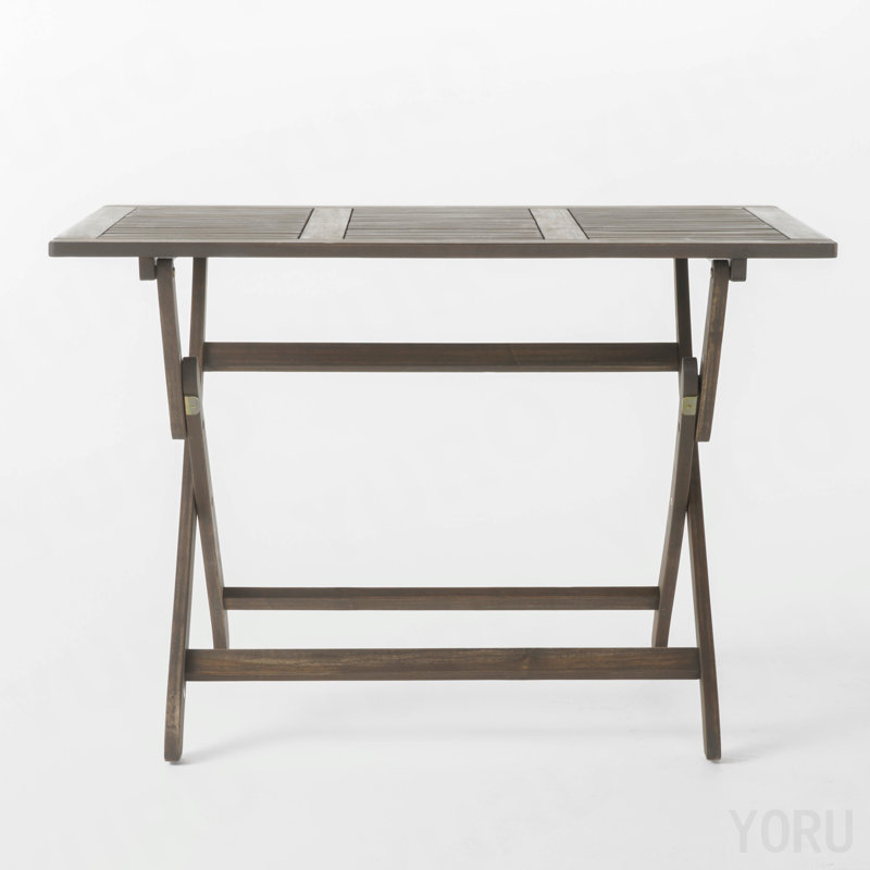 Table pliante d'extérieur en bois d'acacia de 43,5 po Positano
