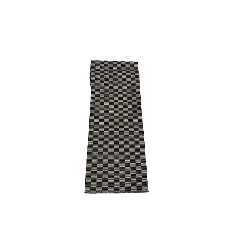 Handloomed Checkered Table Runner, Black