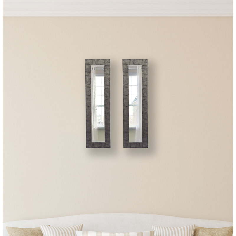 Motley Wood Flat Wall Mirror, 7.5" H x 33.5" W