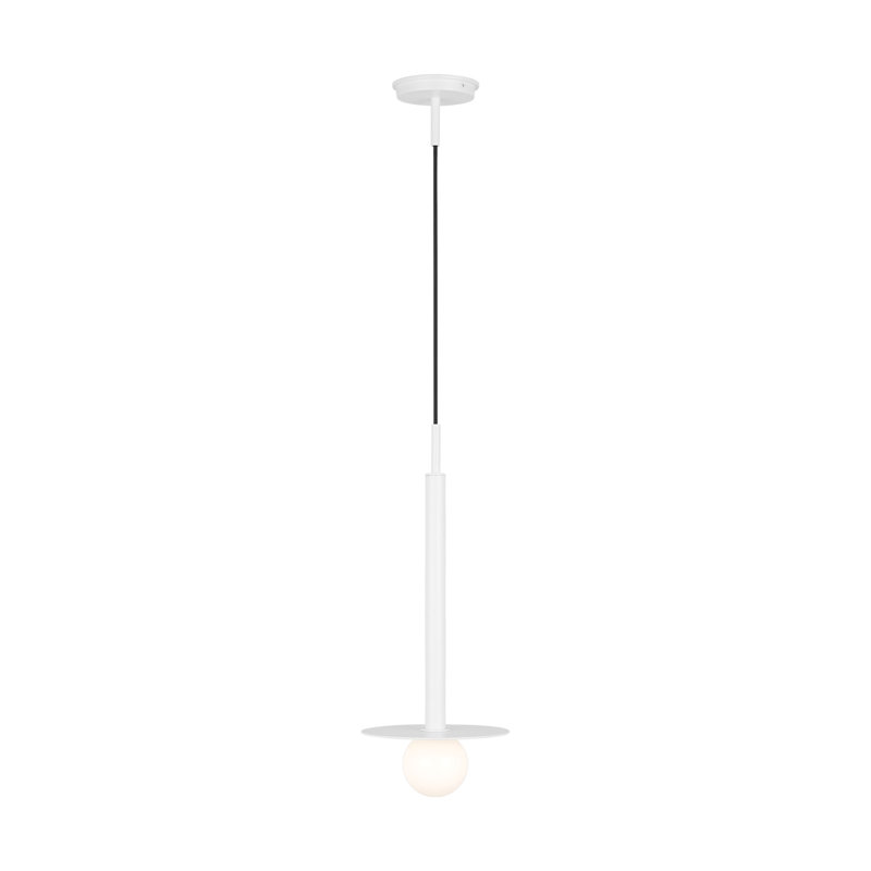 Luminaire suspendu géométrique blanc mat à 1 lumière Brickell